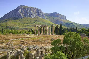 Apollo Temple Prints: Temple of Apollo, Corinth, The Peloponnese, Greece, Southern Europe