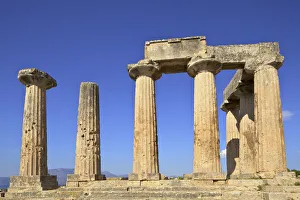 Temple of Apollo, Corinth, The Peloponnese, Greece, Southern Europe