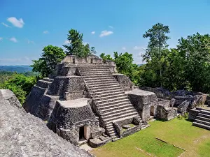 Mythical Prints: Temple at the top of Caana, Caracol Archaeological Site, Cayo District, Belize