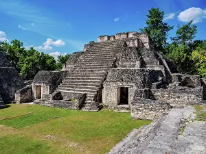 Archeology Prints: Temple at the top of Caana, Caracol Archaeological Site, Cayo District, Belize