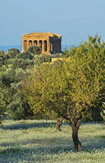 Old Ruin Prints: Temple of Concordia, Valley of the Temples, Agrigento, Sicily, Italy