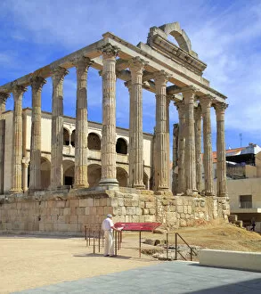 Extremadura Collection: Temple of Diana, Roman Forum, Merida, Extremadura, Spain