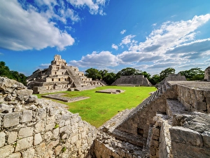 Temple Of Five Storeys Prints: Temple of Five Floors, Great Acropolis, Edzna Archaeological Site, Campeche State, Mexico