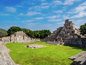 Temple Of Five Storeys Prints: Temple of Five Floors, Great Acropolis, Edzna Archaeological Site, Campeche State, Mexico