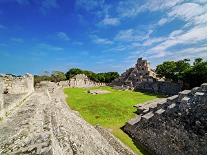 Temple Of Five Storeys Prints: Temple of Five Floors, Great Acropolis, Edzna Archaeological Site, Campeche State, Mexico