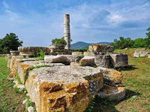 Samos Prints: Temple of Hera Ruins, Heraion of Samos, Ireo, Samos Island, North Aegean, Greece