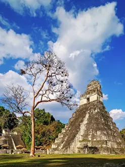 Step Prints: Temple I or Temple of the Great Jaguar, Great Plaza, Tikal, Peten Department, Guatemala