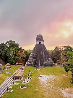 Step Prints: Temple I or Temple of the Great Jaguar at sunrise