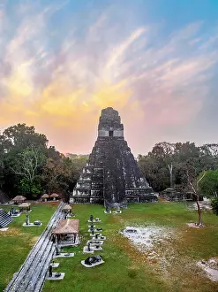 Step Prints: Temple I or Temple of the Great Jaguar at sunrise