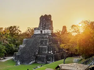 Step Prints: Temple II or Temple of the Masks at sunset