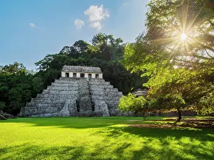 Flare Prints: Temple of the Inscriptions at sunset