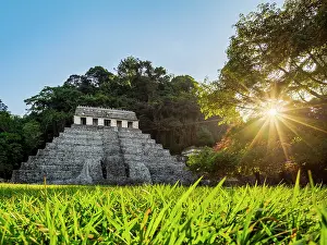 Flare Prints: Temple of the Inscriptions at sunset