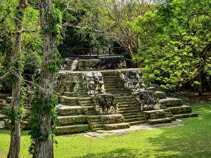 Step Prints: Temple of the Masks, Group E, Uaxactun Archeological Site, Peten Department, Guatemala