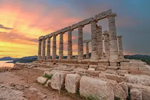 Ancient Civilization Prints: Temple of Poseidon, Cape Sounion, Attica, Greece