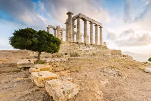 Classic Prints: Temple of Poseidon, Cape Sounion, Attica region, Greece (MR)