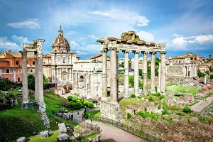 Latium Prints: Temple of Saturn and Roman Forums, Rome, Italy