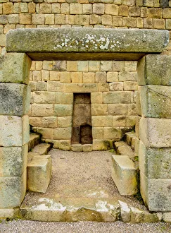 Temple of the Sun, detailed view, Ingapirca Ruins, Ingapirca, Canar Province, Ecuador