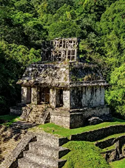 Palenque Prints: Temple of the Sun, elevated view