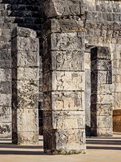 Great City Prints: Temple of the Warriors, detailed view, Chichen Itza, Yucatan State, Mexico