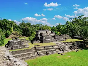 Archeology Prints: Temple of the Wooden Lintel, elevated view
