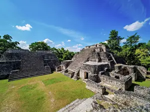 Mythical Prints: Temples at the top of Caana, Caracol Archaeological Site, Cayo District, Belize