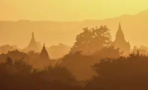 Mandalay Region Prints: Temples at dawn, Bagan (UNESCO World Heritage Site)