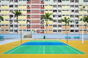 Images Dated 9th May 2019: Empty tennis court at Choi Hung Estate, one of the oldest public housing estates in