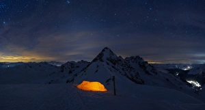 Tents Prints: Tenting under the stars, italian alps, Sondrio district, Lombardy, Italy