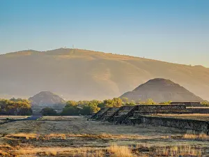 Teotihuacan Prints: Teotihuacan Archaeological Site at sunrise, Mexico State, Mexico