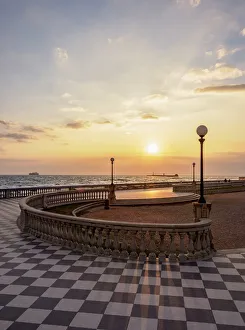 Terrazza Mascagni at sunset, Livorno, Tuscany, Italy