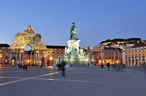 Terreiro do Paco at twilight. One of the centers of the historical city. Lisbon, Portugal