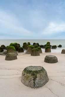 Tetrapods on beach, Hornum, Sylt, Nordfriesland, Schleswig-Holstein, Germany