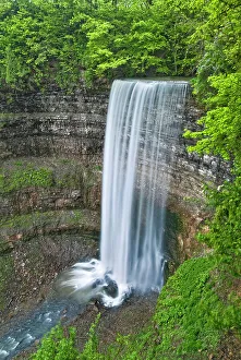 Cascading Prints: Tews Falls on Logie's Creek on the Niagara Escarpment, Hamilton, Ontario, Canada