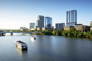 Texas, Austin, Lady Bird Lake, Colorado River, Tourist Boat Cruise