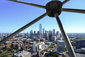 Images Dated 14th June 2017: Texas, Dallas, Skyline, Aluminum Struts of Iconic Geodesic Dome Of Reunion Tower