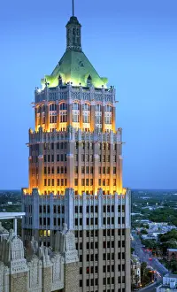 San Antonio Prints: Texas, San Antonio, 1929 Gothic Revival Styled Tower Life Building, Originally Called