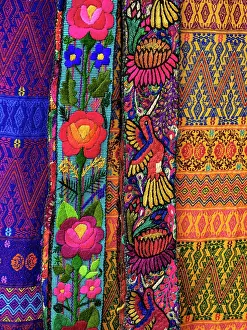 Shopping Prints: Textiles at the Handicraft Market, Chichicastenango, El Quiche Department, Guatemala
