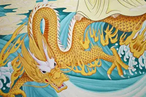 Thailand, Bangkok, Chinatown, Thian Fa Chinese Medicine Hospital, Wall Mural Depicting