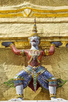 Images Dated 24th June 2014: Thailand, Bangkok. Close up of statue inside the Temple of Emerald Buddha (Wat Phra Kaew)