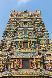 Images Dated 23rd August 2018: Thailand, Bangkok, Silom Area, Sri Mariamman Hindu Temple, exterior