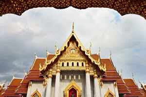 Images Dated 24th January 2012: Thailand, bangkok, Wat Benchamabophit, Marble temple