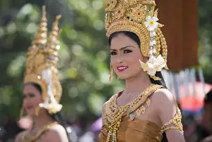 C Ulture Prints: Thailand, Surin, Surin. Thai dancer in ornate costume during the Elephant Roundup festival
