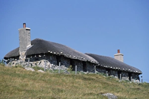 Scot Land Prints: A thatched Blackhouse or traditional cottage