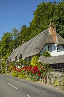 Thatched cottage, Wherwell, Hampshire, England, UK