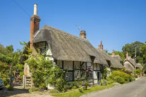 Thatched cottage, Wherwell, Hampshire, England, UK