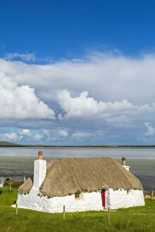 Images Dated 6th January 2016: Thatched traditional cottage, North Uist, Outer Hebrides, Scotland