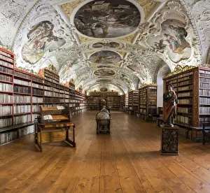 Theological hall of Strahov library in Strahov Monastery, Prague, Bohemia, Czech Republic