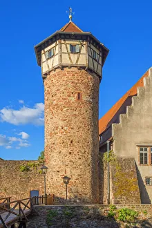 City Wall Prints: Thieves tower, historical prison, Michelstadt castle, Michelstadt, Odenwald, Hesse