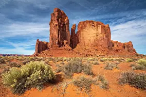 Butte Prints: The Thumb and Camel Butte, Monument Valley Navajo Tribal Park, Utah-Arizona, USA