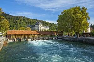 Aare River Gallery: Thun with Scherzligschleuse and River Aare, Berner Oberland, Switzerland